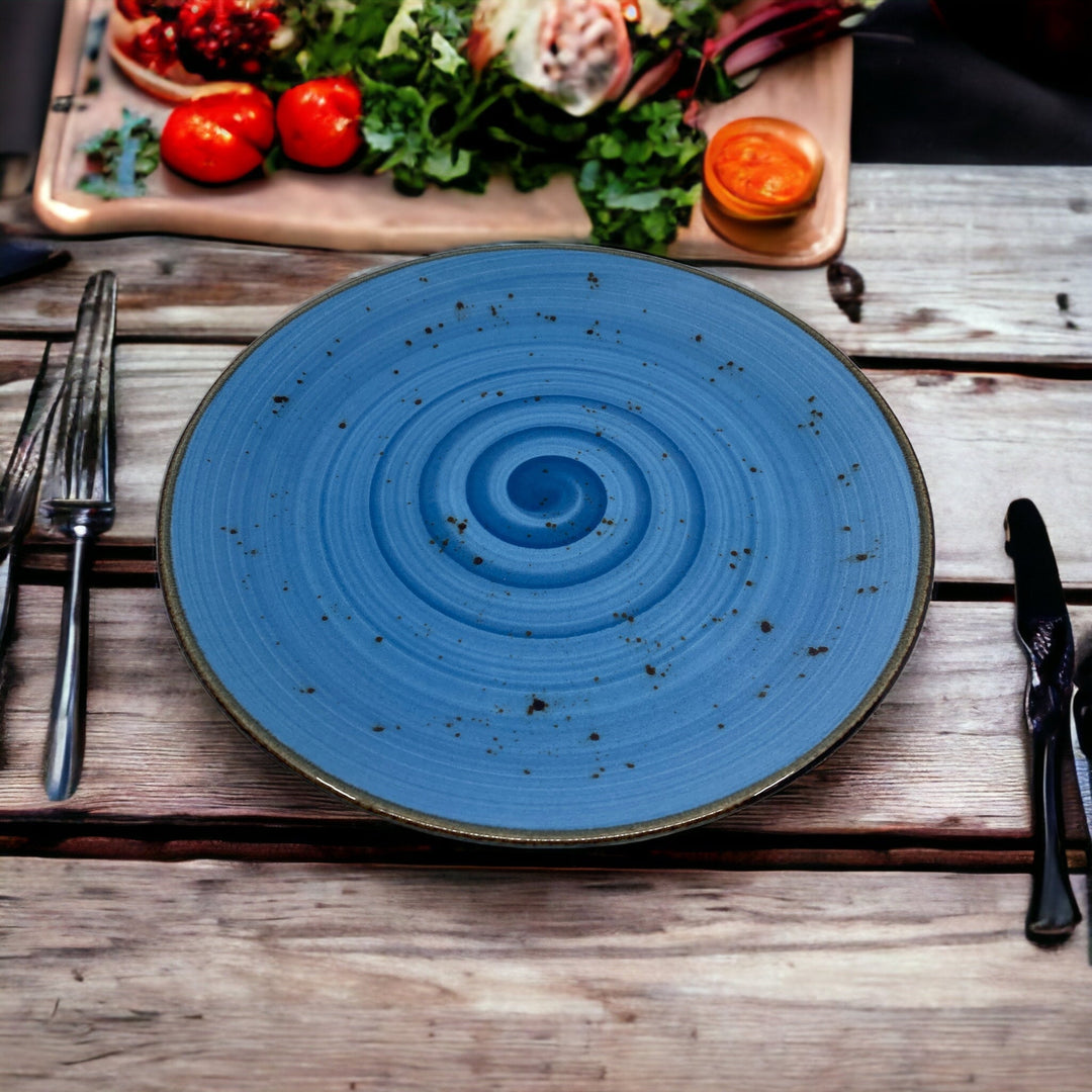 Porcelain Serving Plate&Platter Pebble Marine Blue 26cm