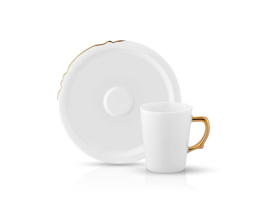 Eser-i Istanbul Coffee Cup and Saucer - Gold - 90 cc