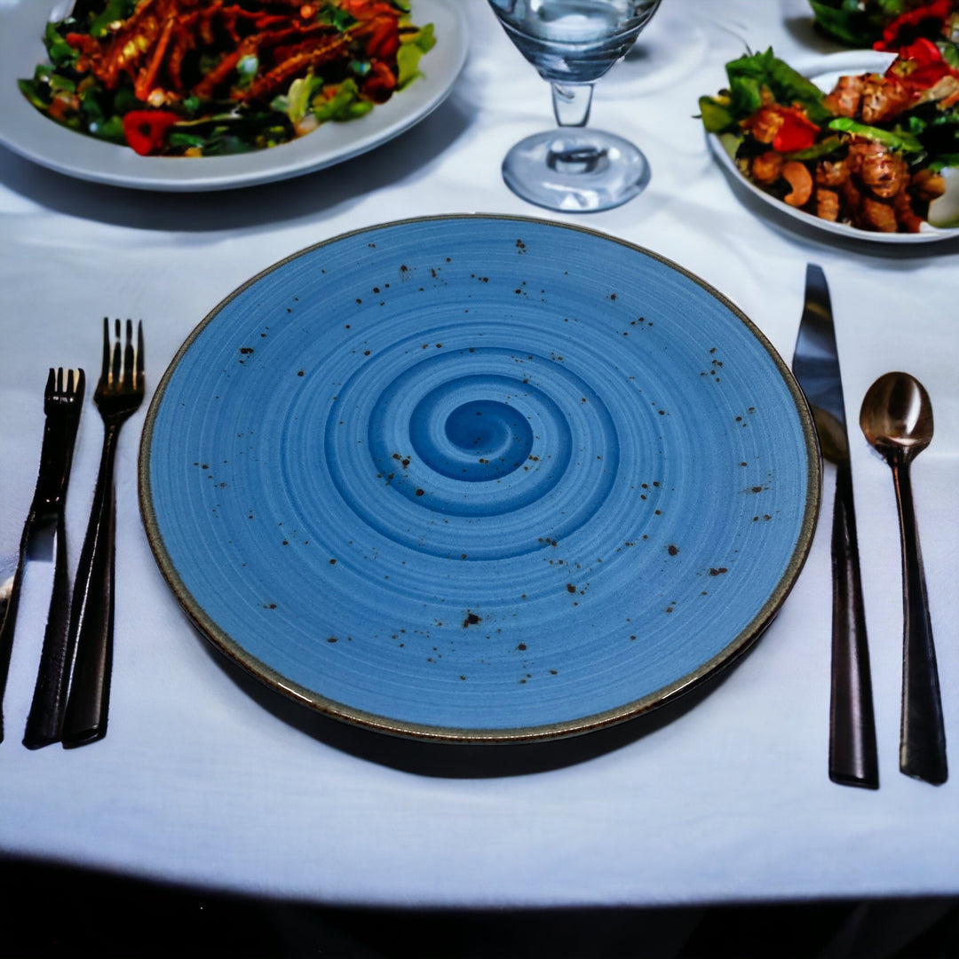 Porcelain Serving Plate&Platter Pebble Marine Blue 26cm