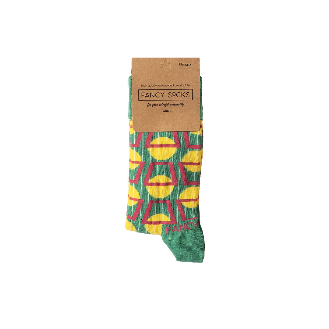 Green Geometric Unisex Socks