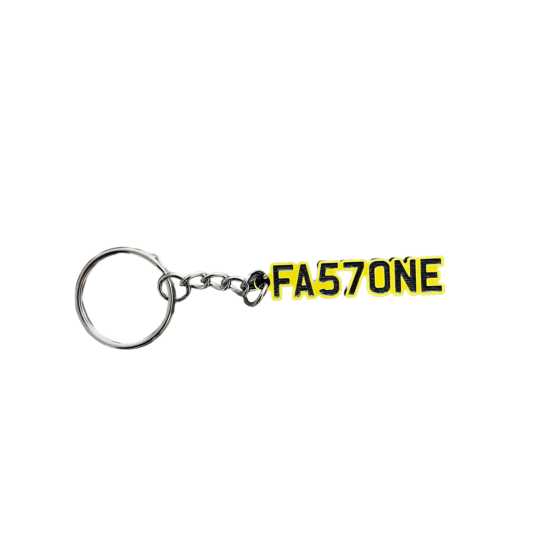 Name Number Plate Keychain