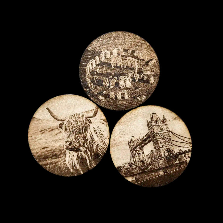 Laser Engraved Coasters Collection UK