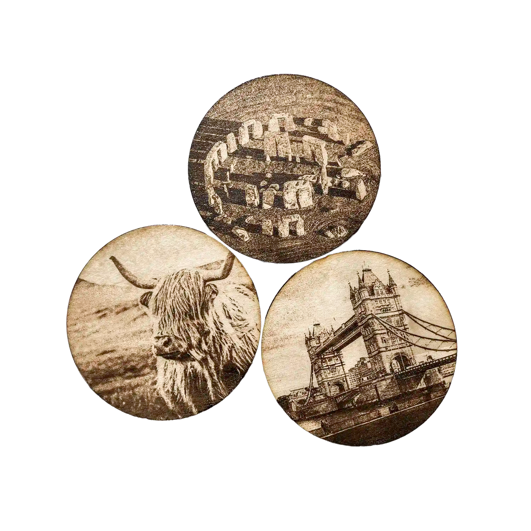 Laser Engraved Coasters Collection UK