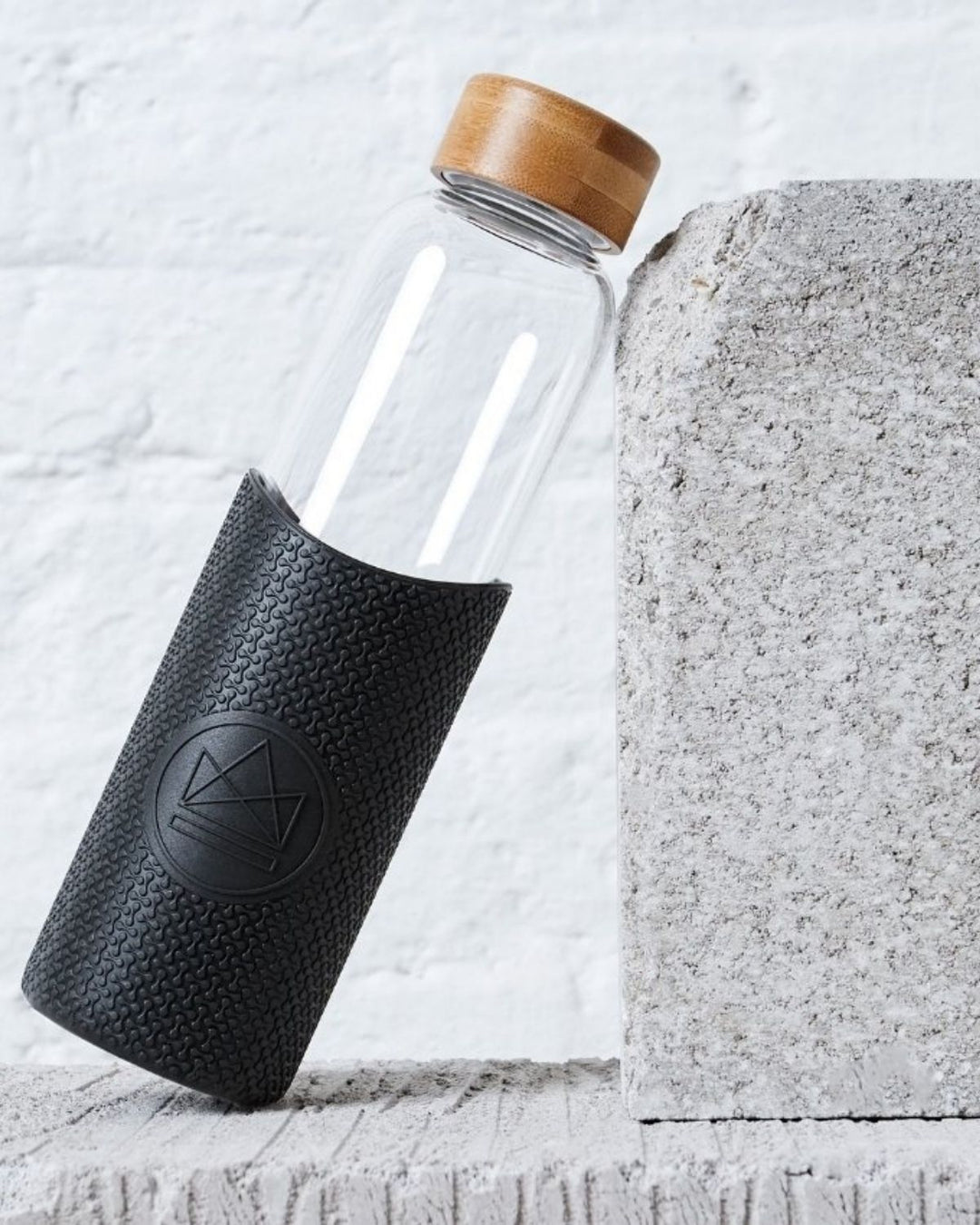 Reusable Black Glass Water Bottle