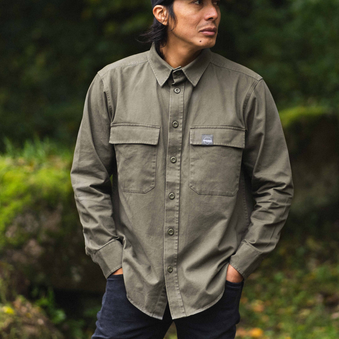 Cotton Overshirt - Khaki