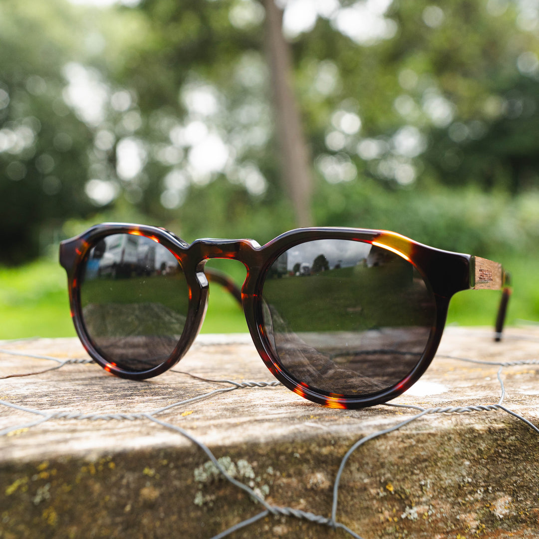 GILI - Wooden & Acetate Polarised sunglasses - Amber