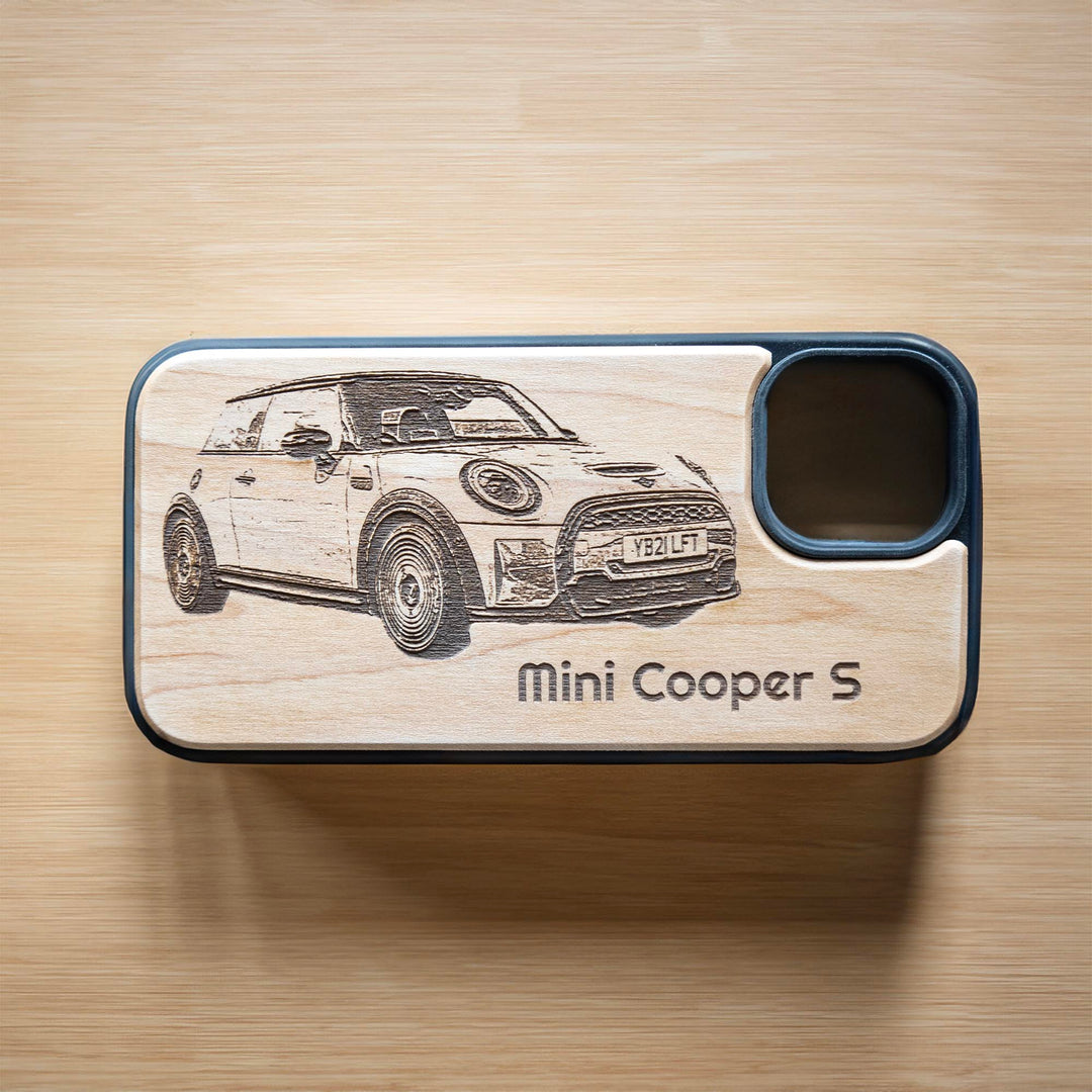 Personalized Wooden Laser Engraved iPhone 15 Case (MagSafe Ready)