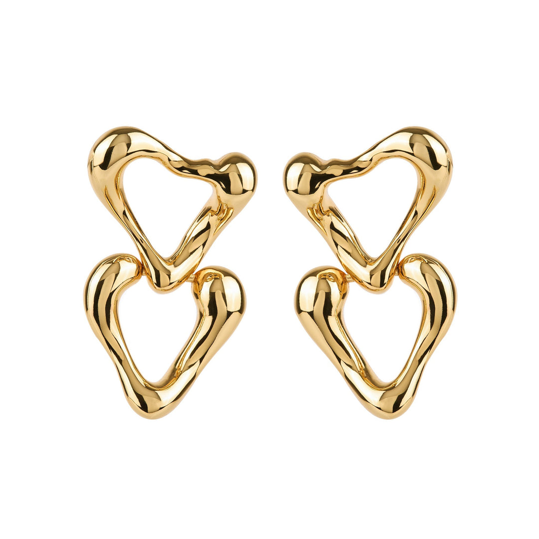 Heart Drop Statement Earrings