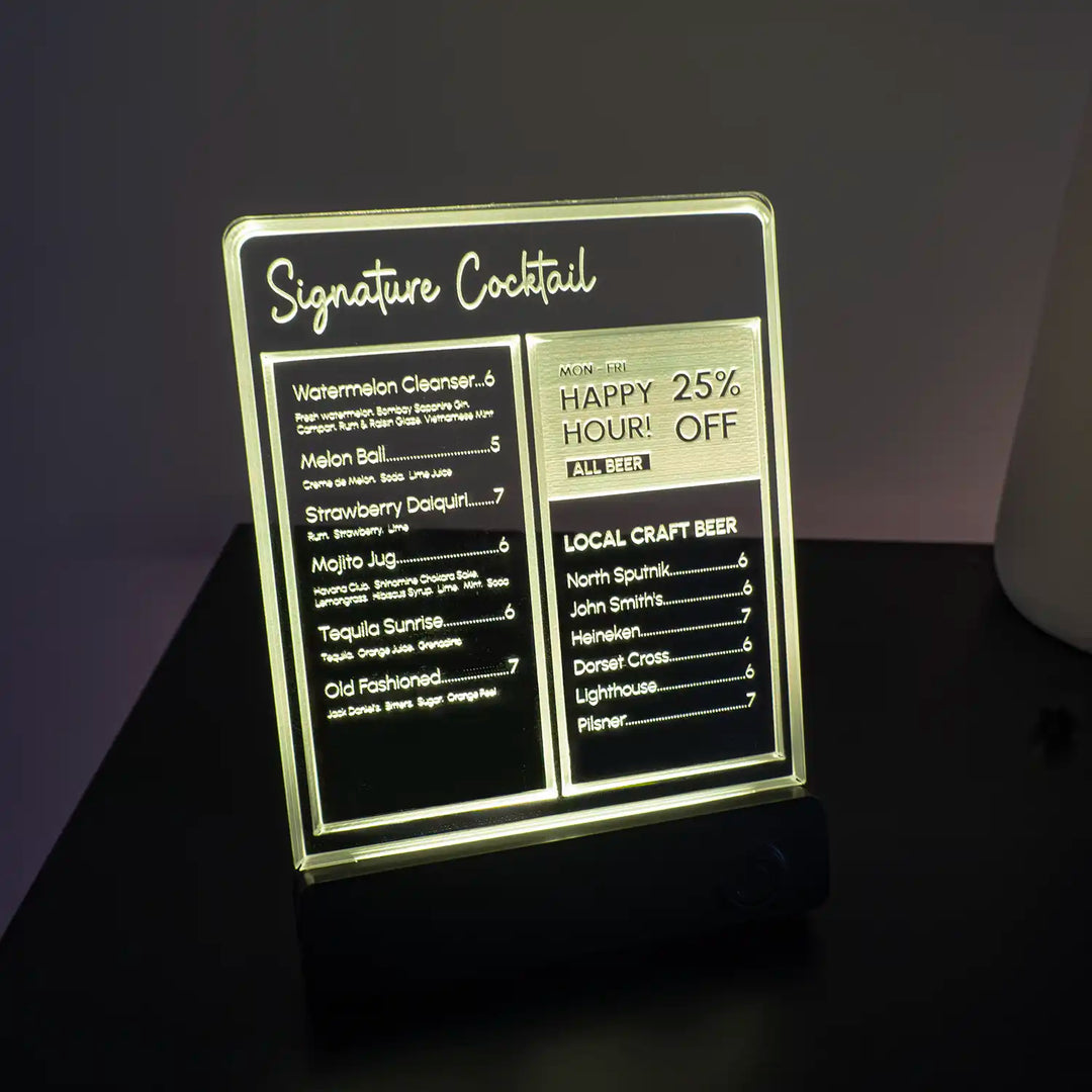 Custom Made LED Menu