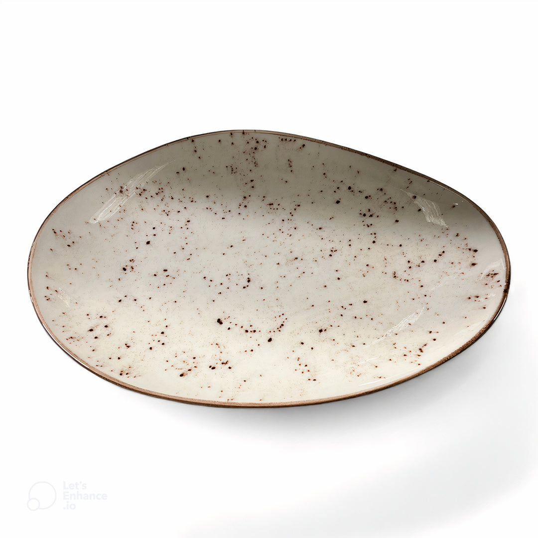 Porcelain Platter Reactive Cream 35 cm