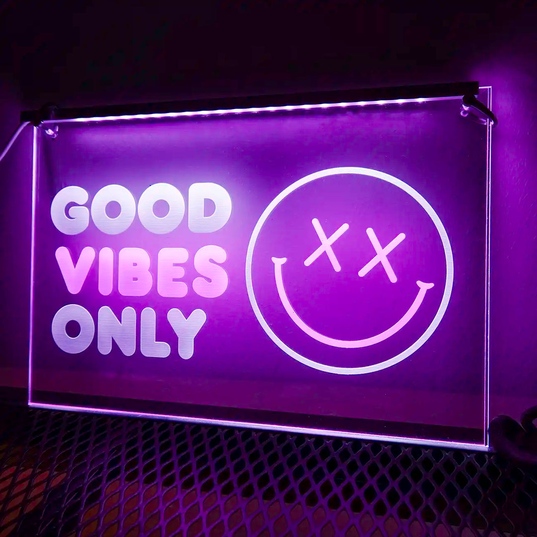 Duo Color LED Hanging Sign - Good Vibes Only