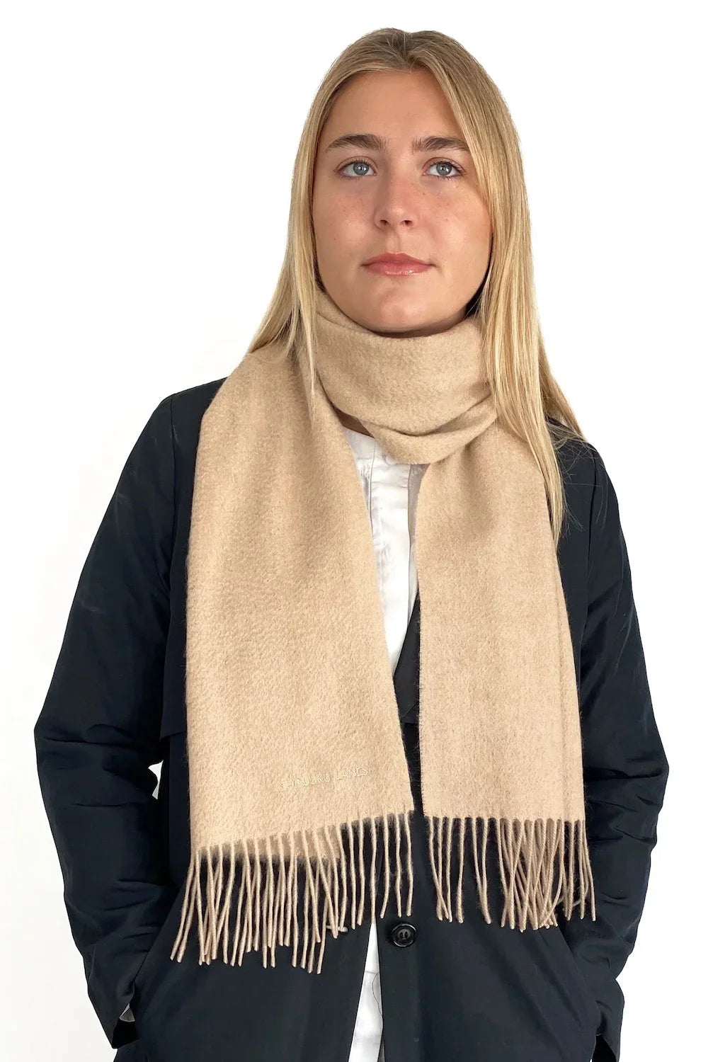 100% Organic Cashmere Scarf - Pebble Beige