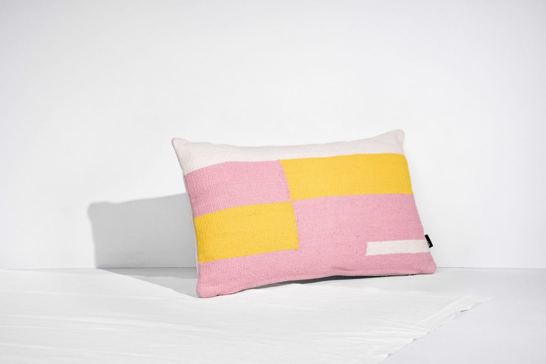 Yellow Stripe Handwoven Cushion