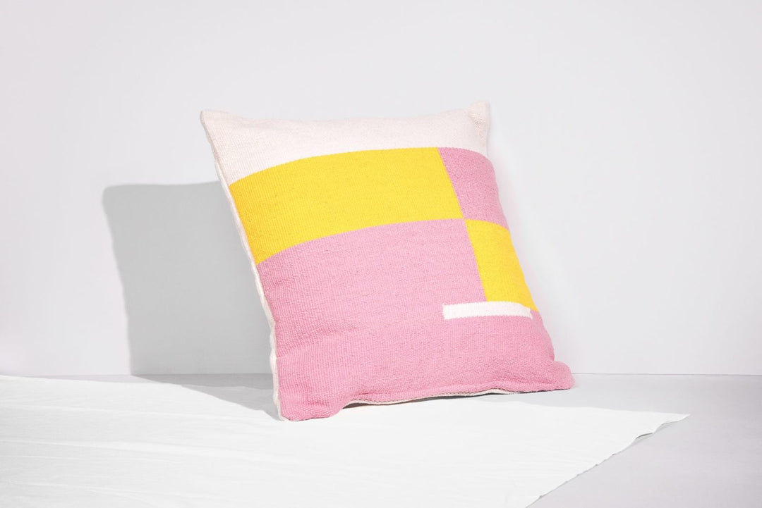 Yellow Stripe Handwoven Cushion