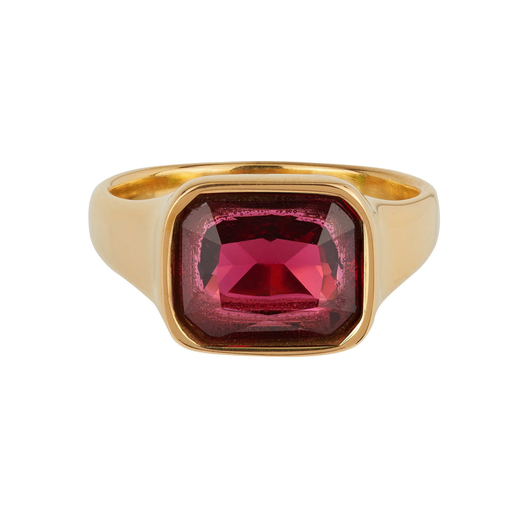 Square Cocktail Ring: Burgundy