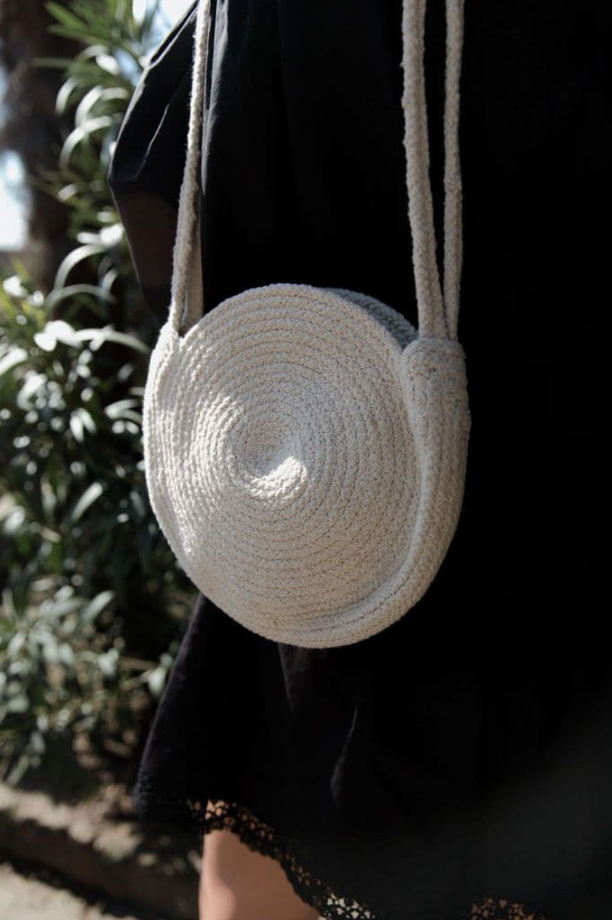 White Round Crossbody Bag