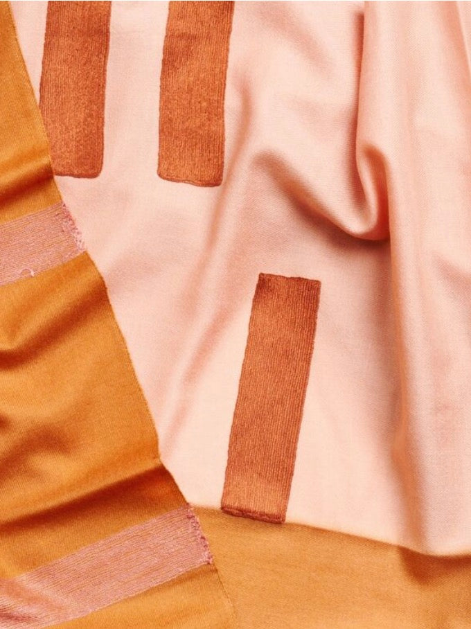 Silk Scarf Peach and Cream