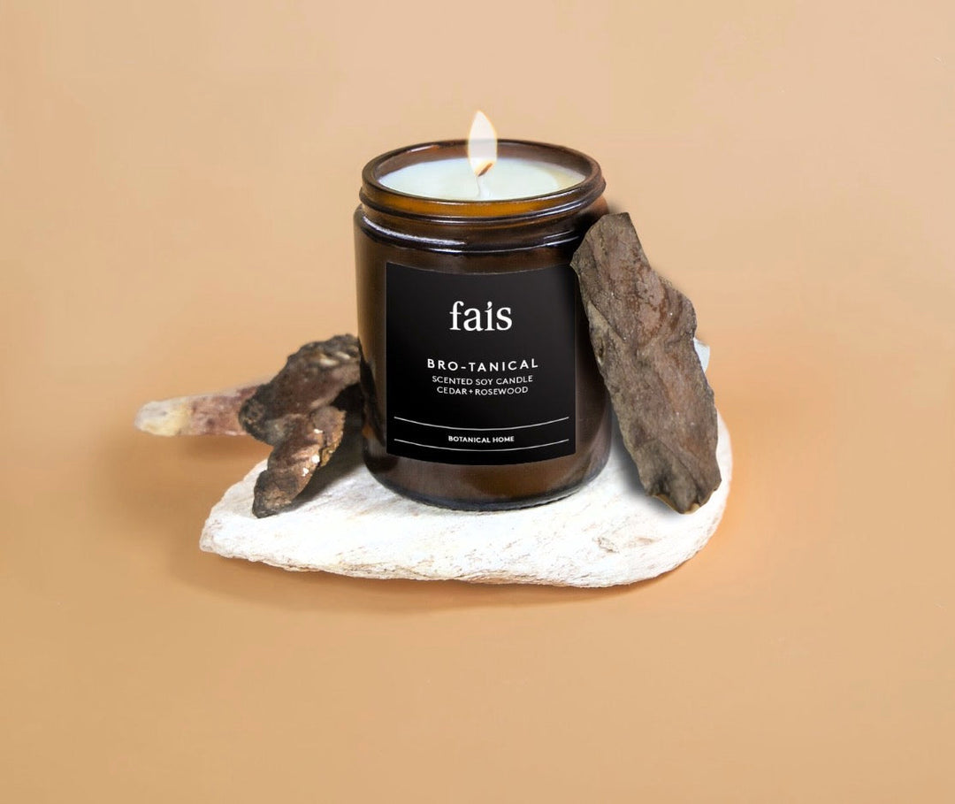 Bro-tanical Scented Soy Candle Cedar + Rosewood