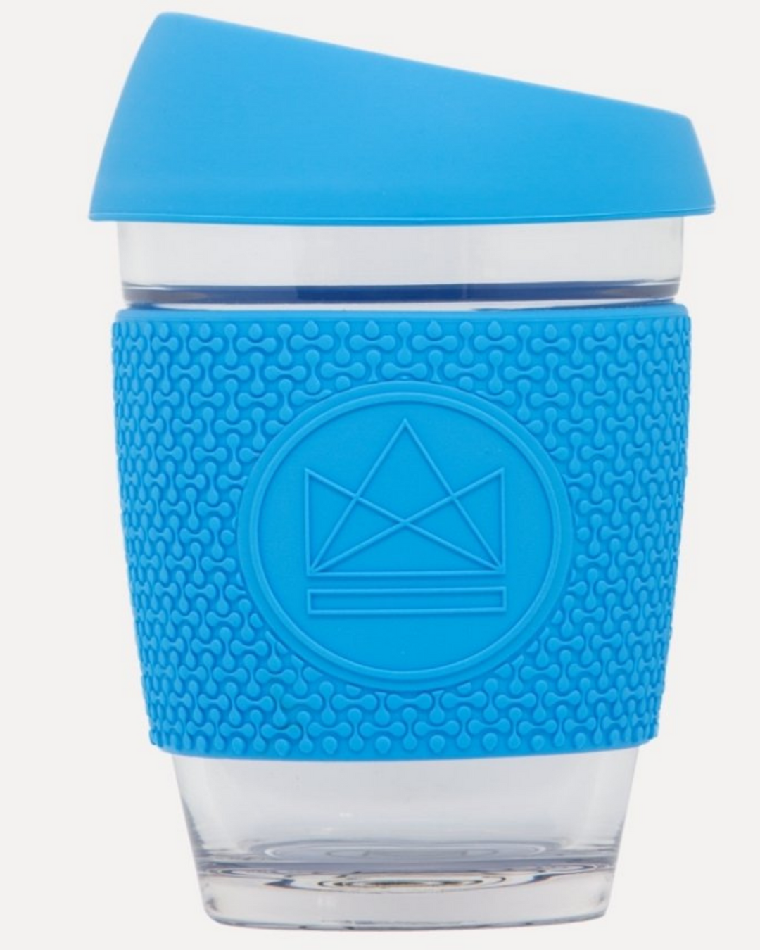 Neon Kactus Blue Reusable Glass Coffee Cups 8oz