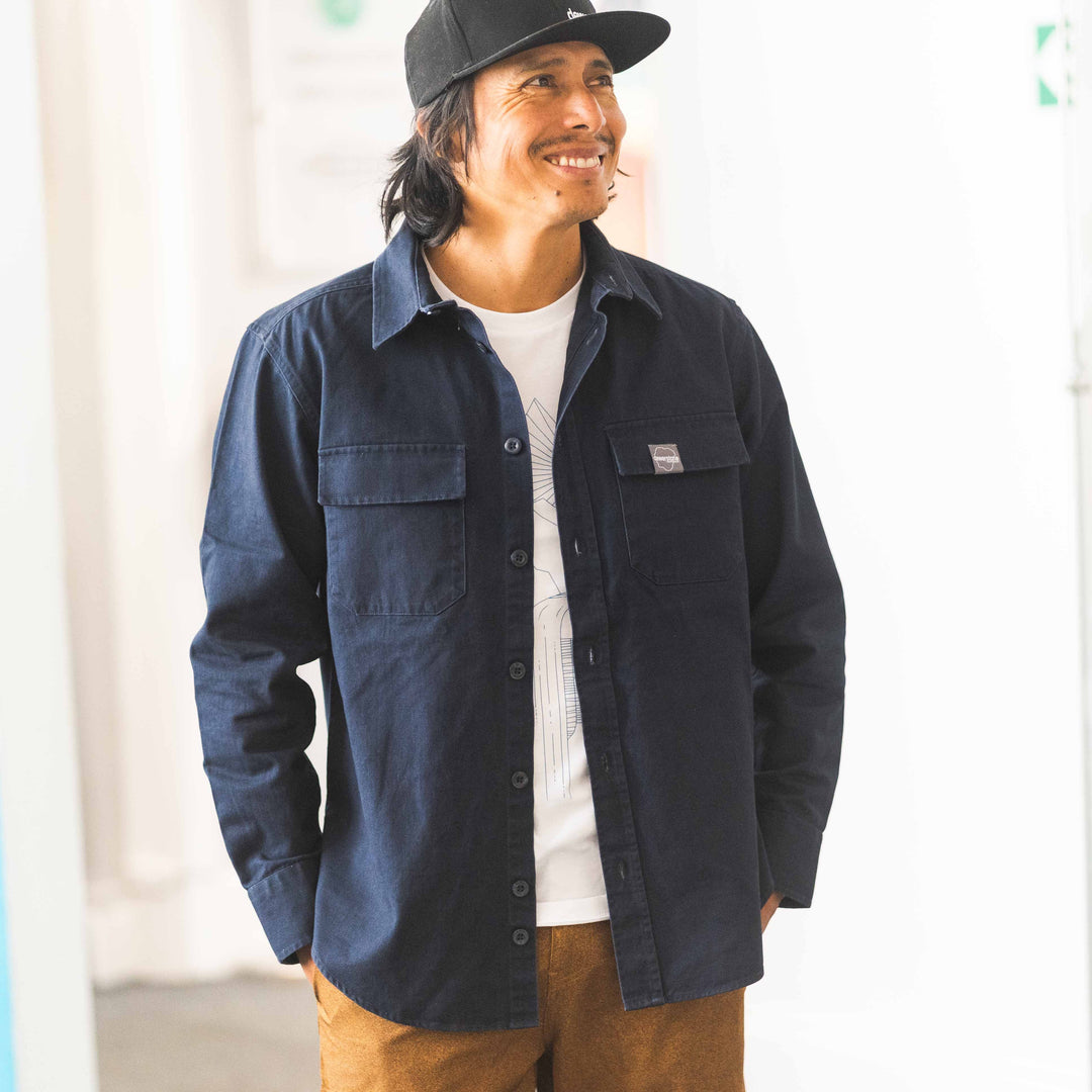 Cotton Overshirt - Navy