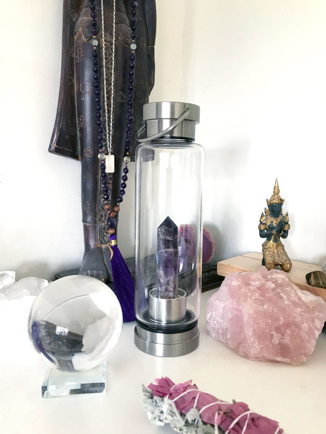 Crystal Infusion Water Bottle - Amethyst