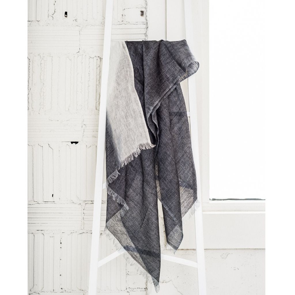 Grey Linen Scarf by Variously