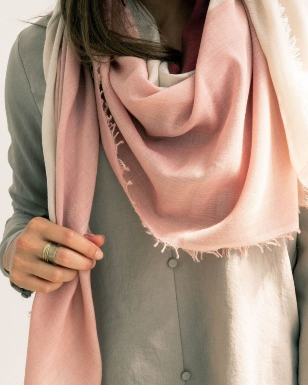 Silk & Cashmere Pink Scarf