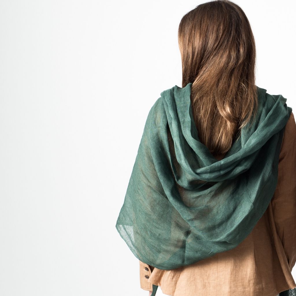 Moss Linen Scarf by Variously