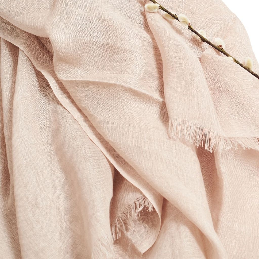 Beige Oat Linen Scarf by Variously